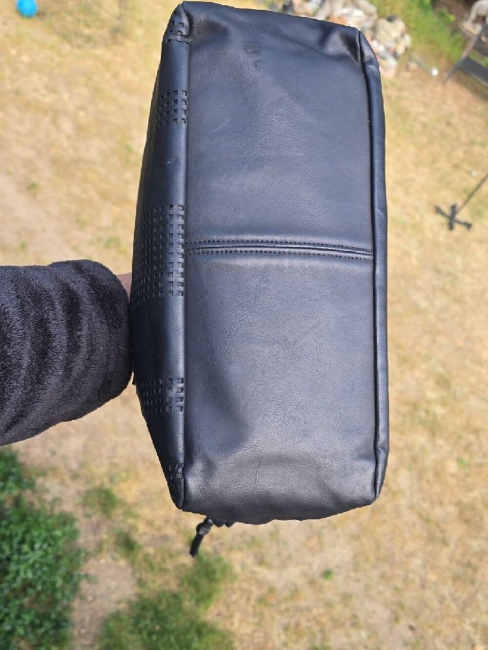 Steve Madden Black Perforated Tote Satchel - Picture 5 of 11